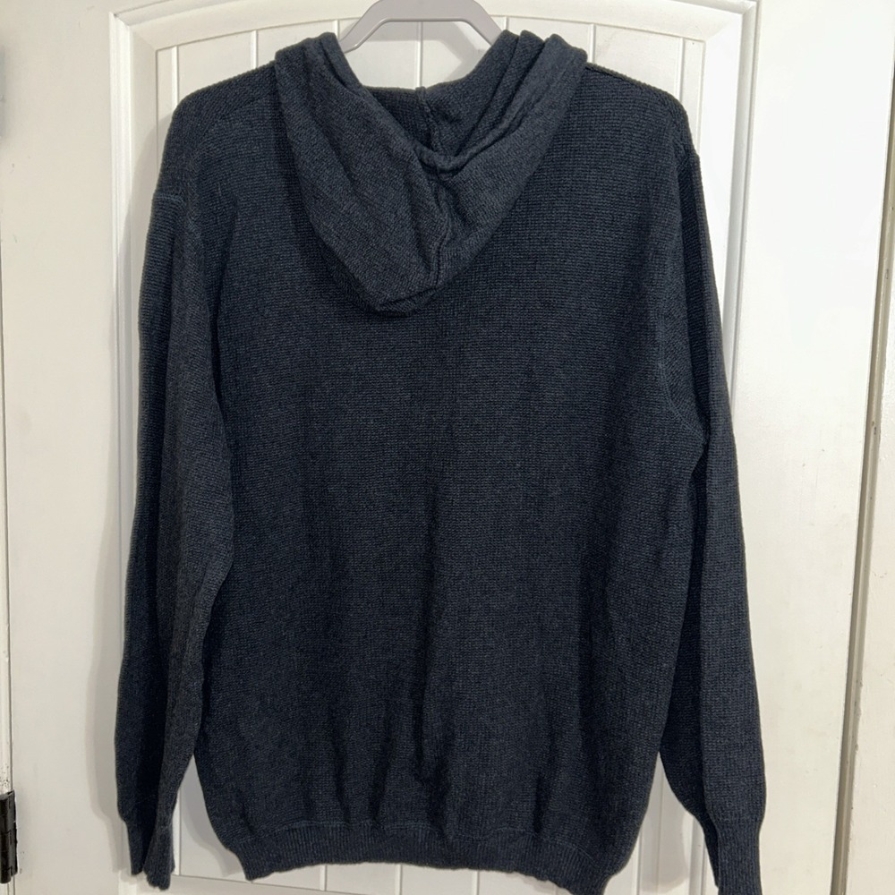 Linksoul Waffle Knit Cotton Cashmere Hoodie Pullover Men's XL Navy Golf - Picture 5 of 6